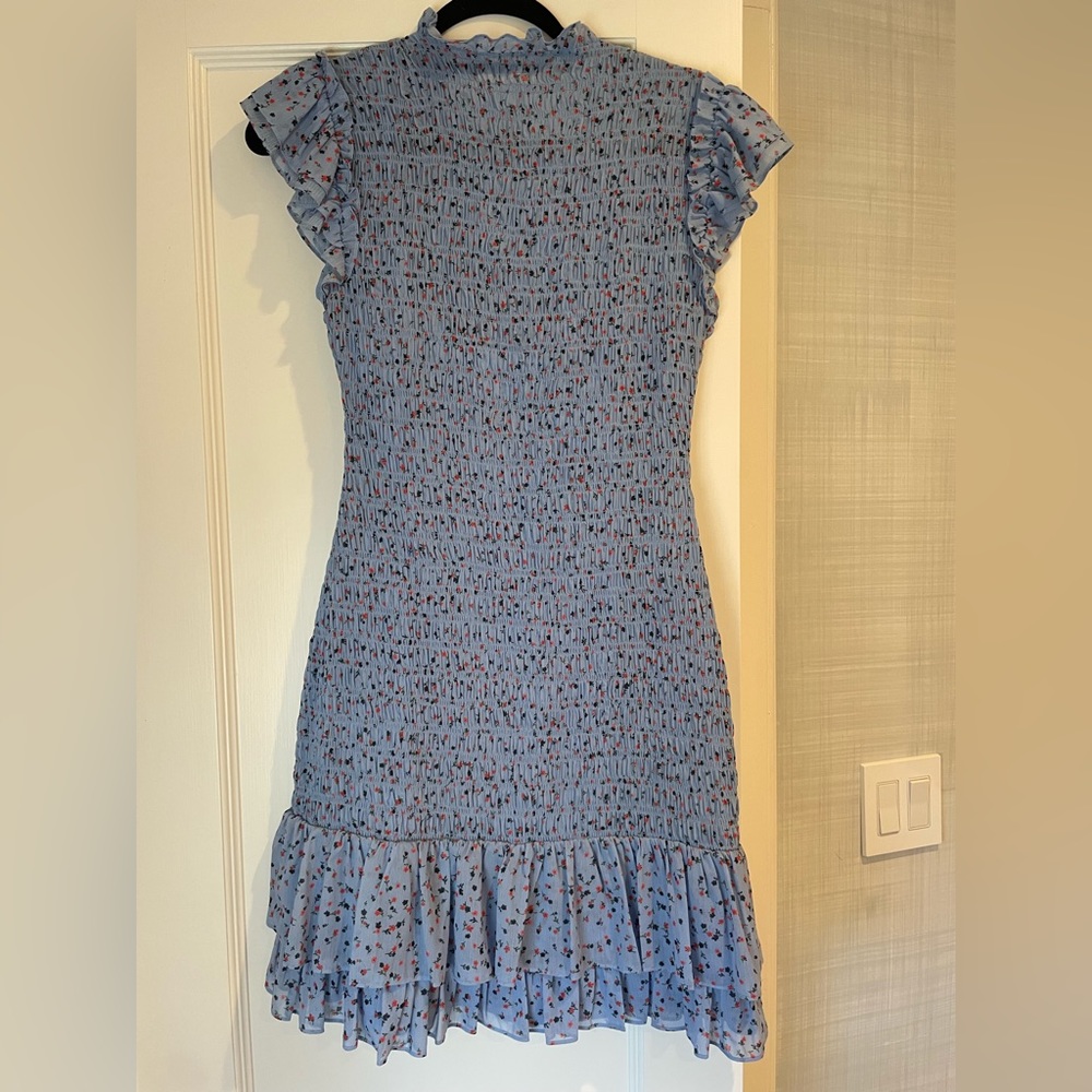 Veronica Beard Floral Smocked Fit-And-Flare Mini Dress